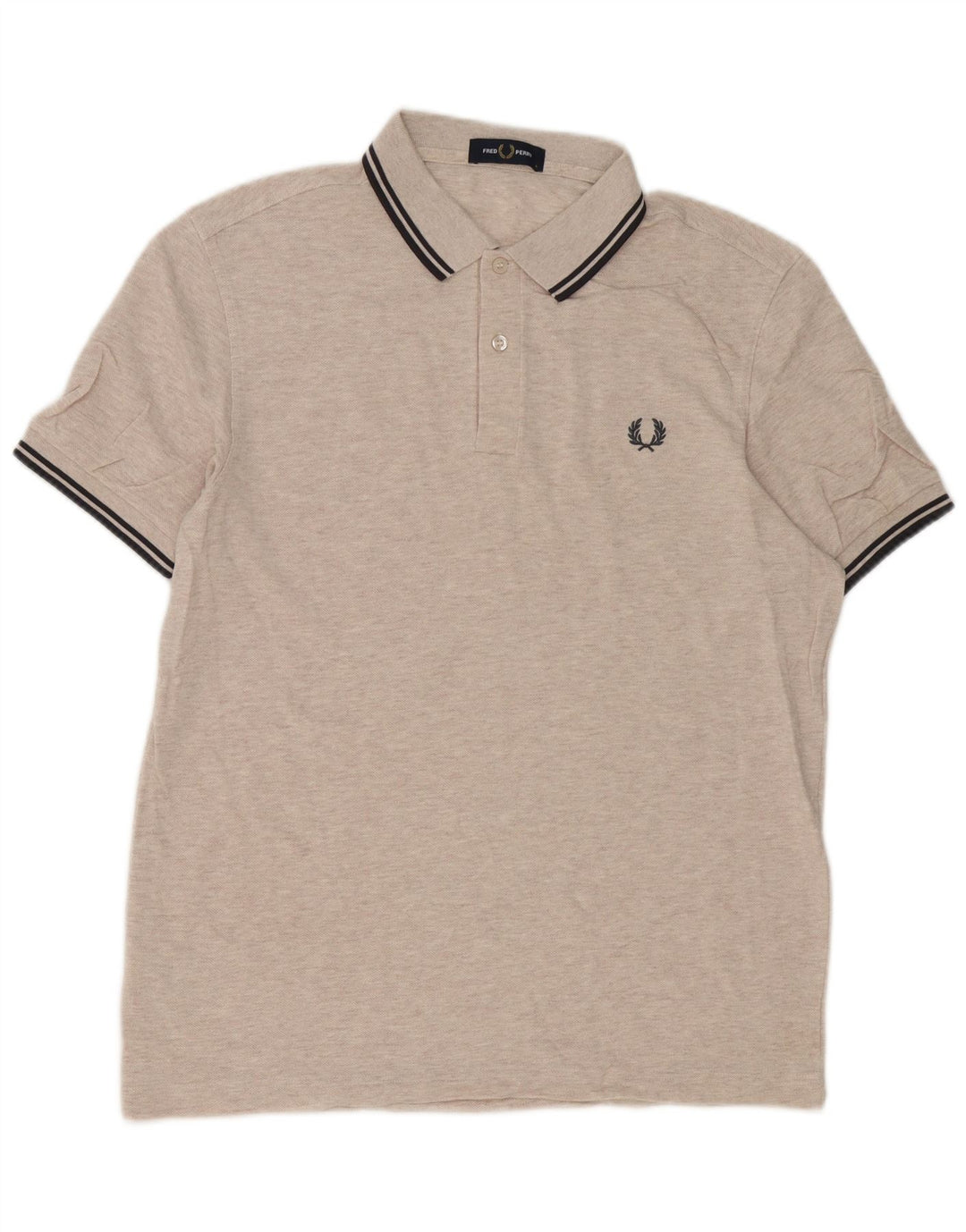 Fred Perry Mens Polo Shirt Large Beige Cotton