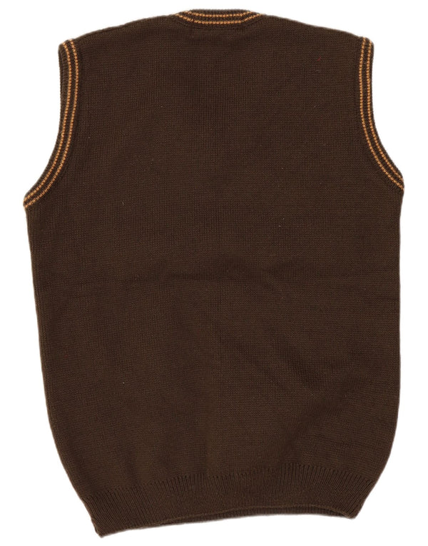 Vintage Womens Vest Tank Top IT 42 Medium Brown Striped