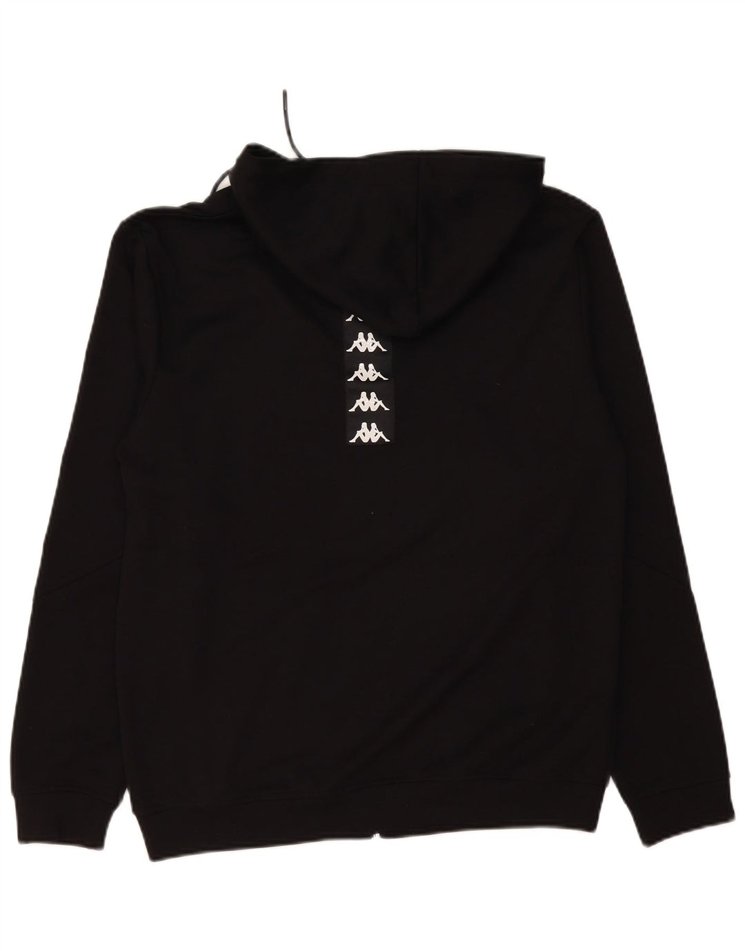 Kappa Mens Graphic Zip Hoodie Sweater Large Black Polyester