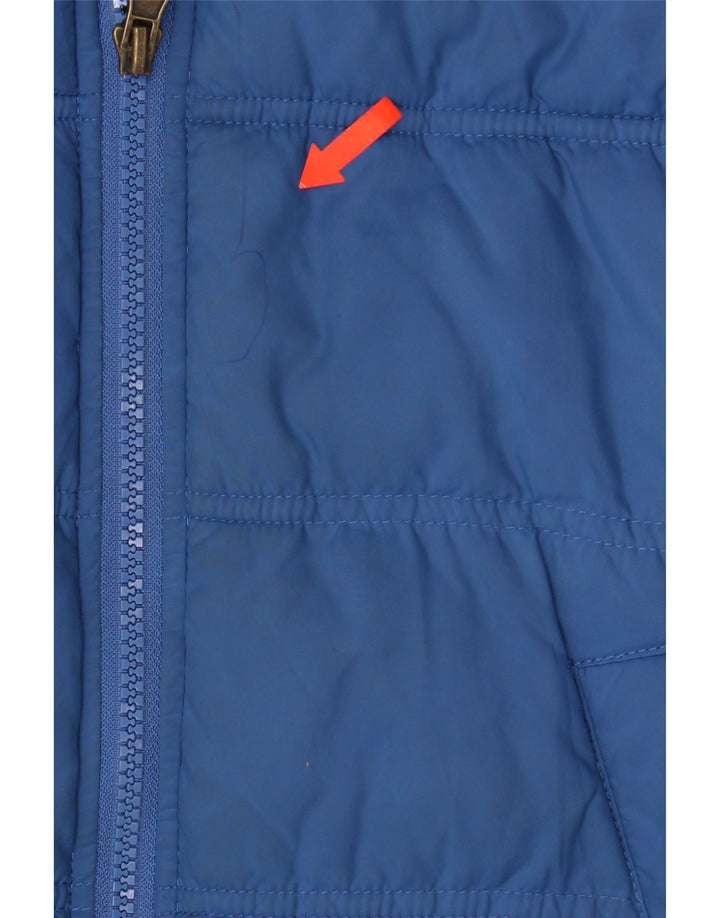 Benetton Boys Hooded Padded Gilet 11-12 Years Large Blue Polyester