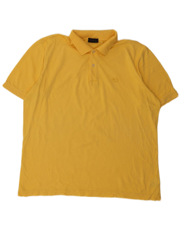 Sergio Tacchini Mens Polo Shirt IT 52 Large Yellow Cotton