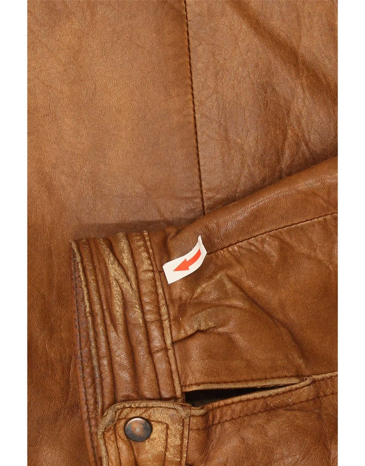 Vintage Mens Leather Jacket IT 56 2XL Brown