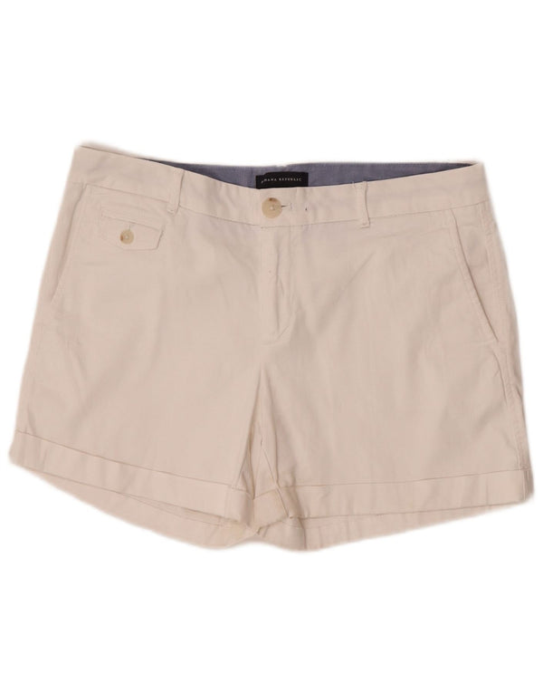 Banana Republic Womens Chino Shorts US 10 Large W33 White Cotton