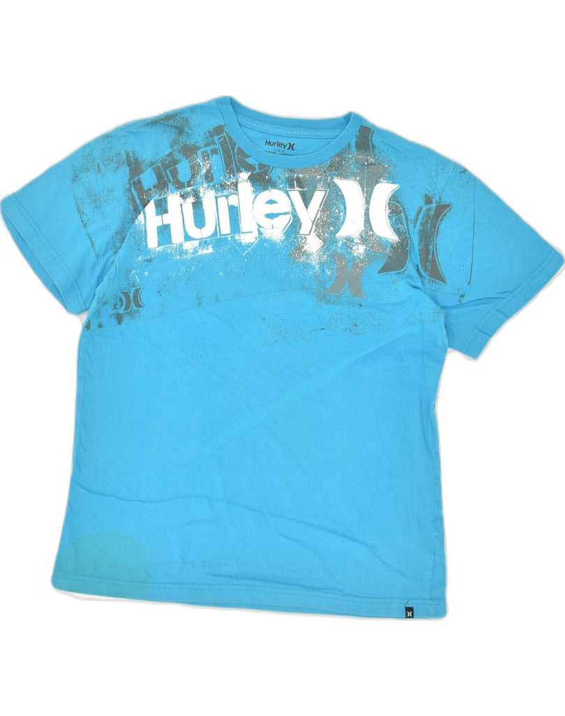 HURLEY Womens Graphic T-Shirt Top UK 16 Large Blue Cotton | Vintage Hurley | Thrift | Second-Hand Hurley | Used Clothing | Messina Hembry 