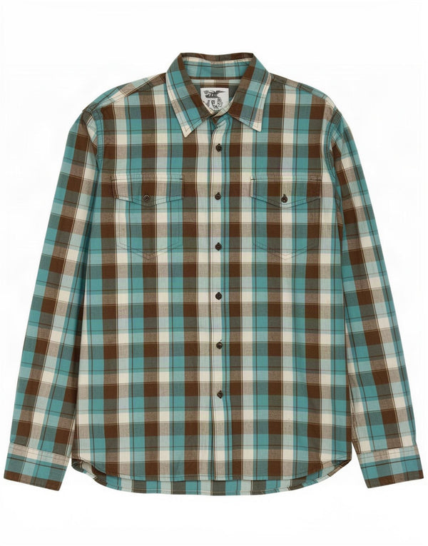 Lee Mens Shirt Large Blue Check Cotton