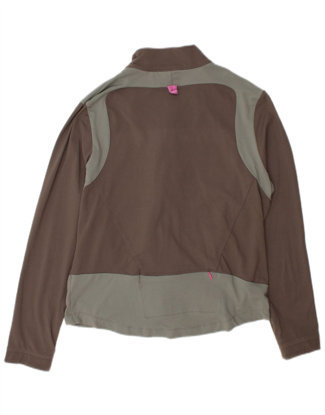 Marks & Spencer Womens Tracksuit Top Jacket UK 14 Large Brown Colourblock