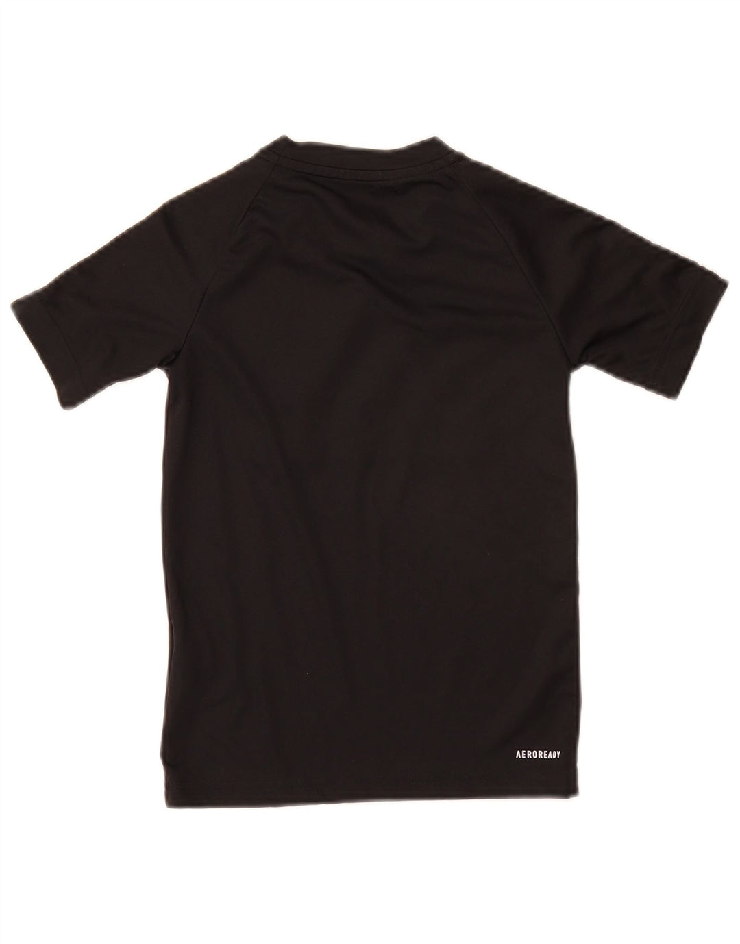 Adidas Boys Aeroready Graphic T-Shirt Top 7-8 Years Black Polyester
