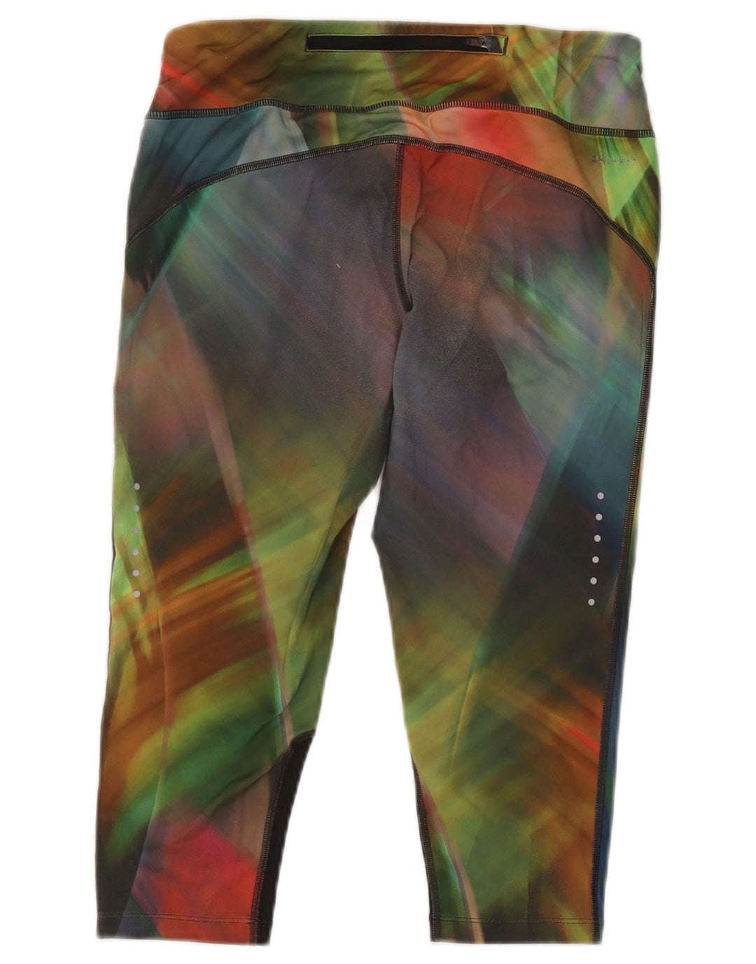 Nike Womens Dri Fit Capri Leggings UK 14 Medium Multicoloured Tie Dye