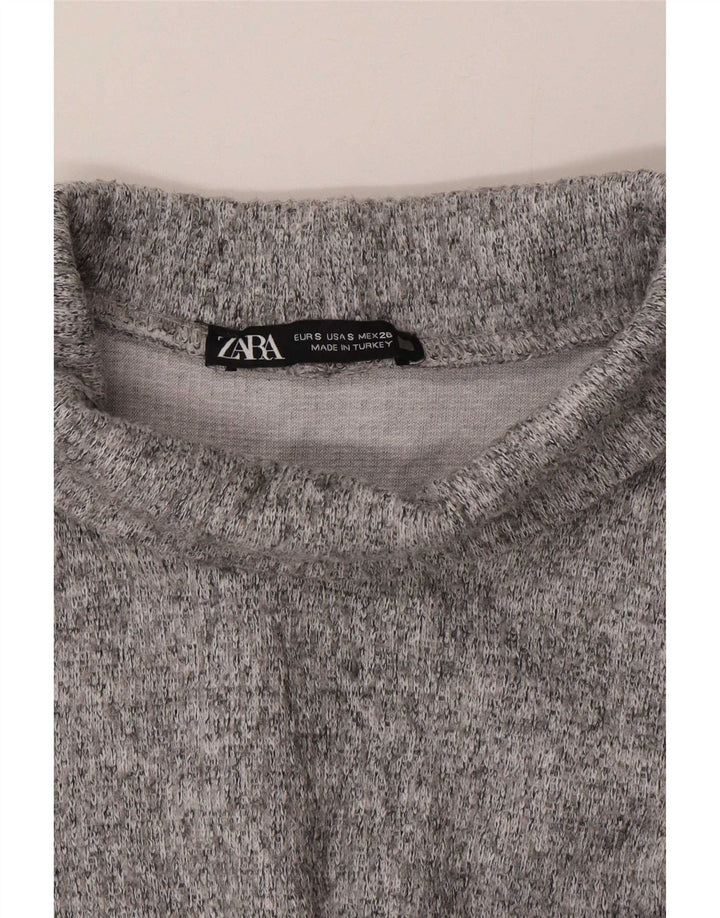 Zara Womens Oversized Top Long Sleeve UK 10 Small Grey