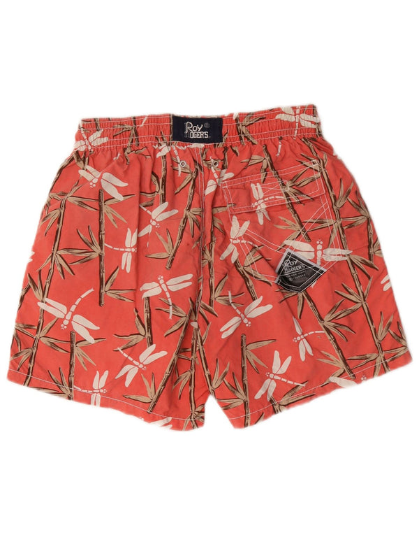 Roy Rogers Mens Swimming Shorts Medium Red Floral Nylon