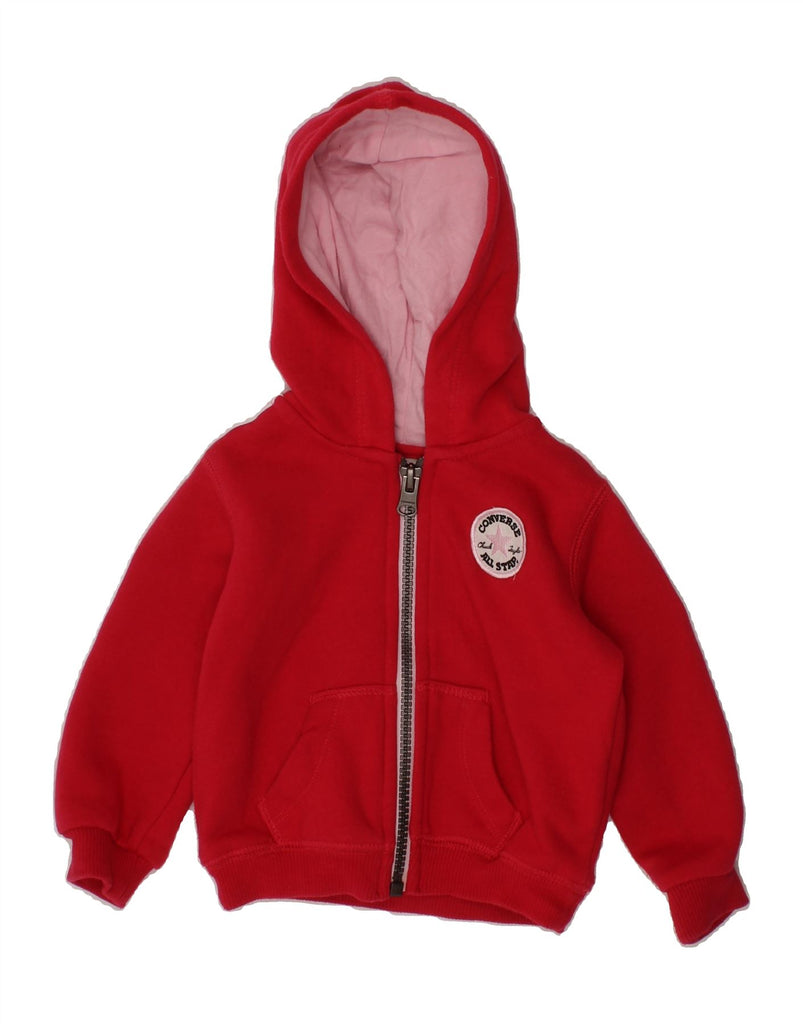 CONVERSE Baby Girls Zip Hoodie Sweater 6-9 Months Pink Cotton Vintage Converse and Second-Hand Converse from Messina Hembry 