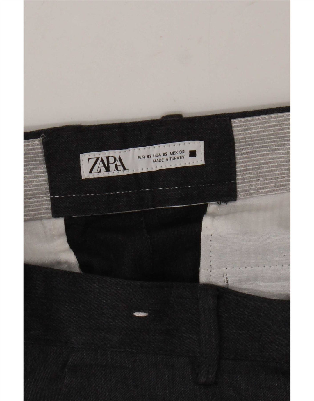 Zara Mens Slim Chino Trousers EU 42 Large W32 L32 Grey