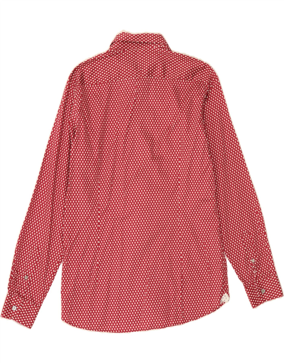 TED BAKER Mens London Shirt Size 4 Large Red Argyle/Diamond Cotton Vintage Ted Baker and Second-Hand Ted Baker from Messina Hembry 