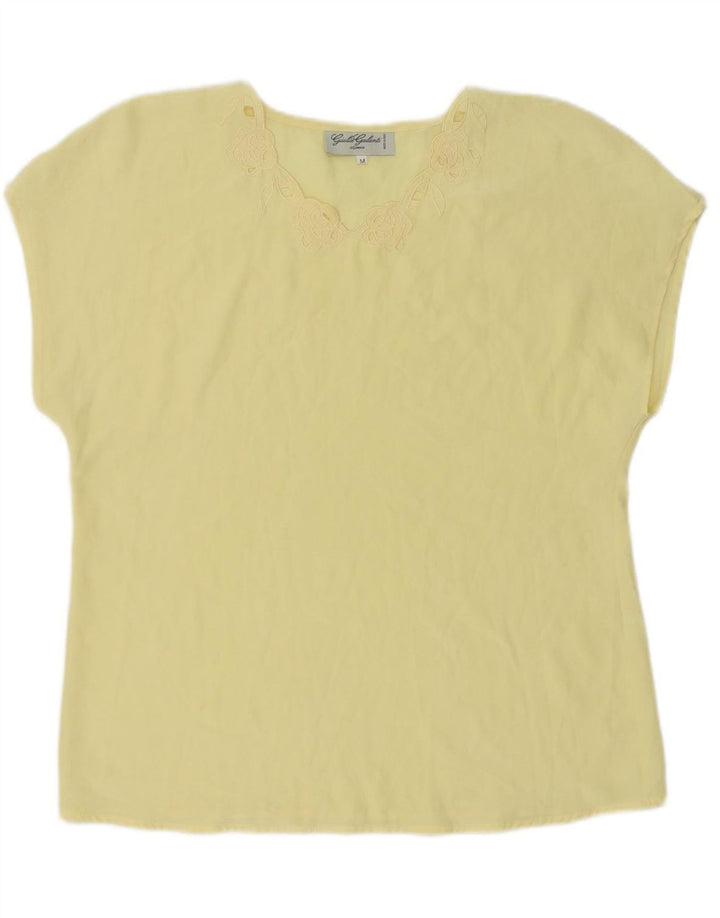 GIULIA GALANTI Womens Blouse Top UK 14 Medium Yellow Polyester