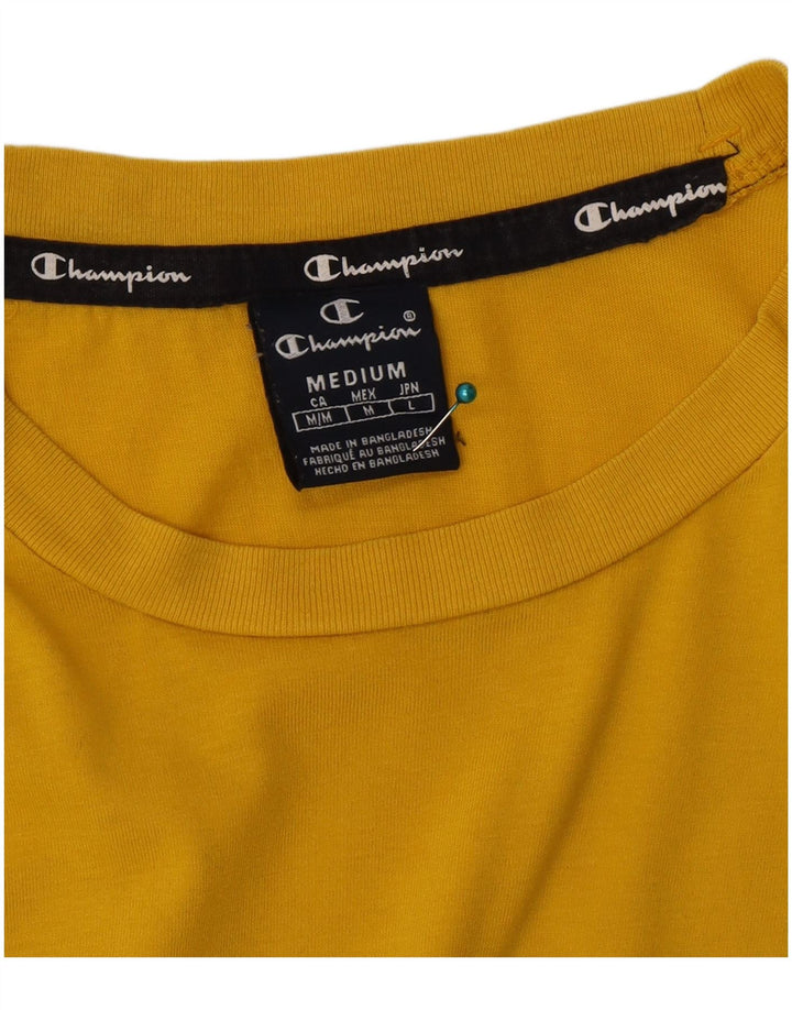 Champion Mens Graphic T-Shirt Top Medium Yellow