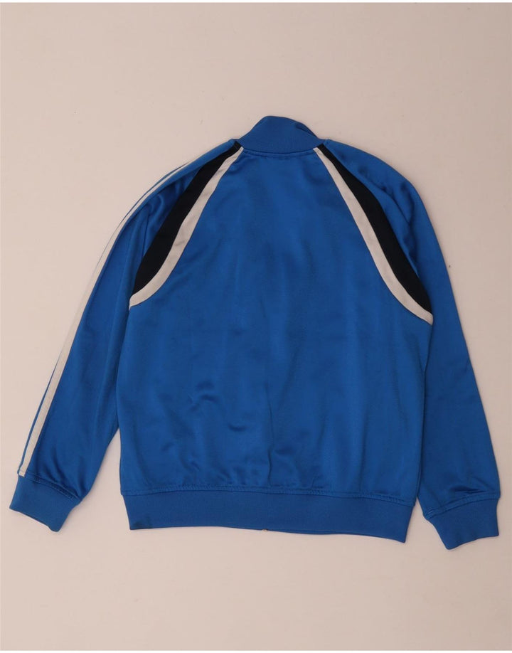 Adidas Boys Tracksuit Top Jacket 9-10 Years Blue Colourblock Polyester