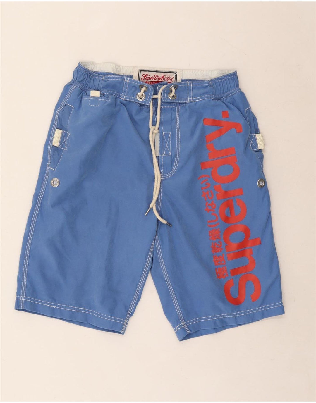 Superdry Mens Graphic Swimming Shorts Medium  Blue Polyester