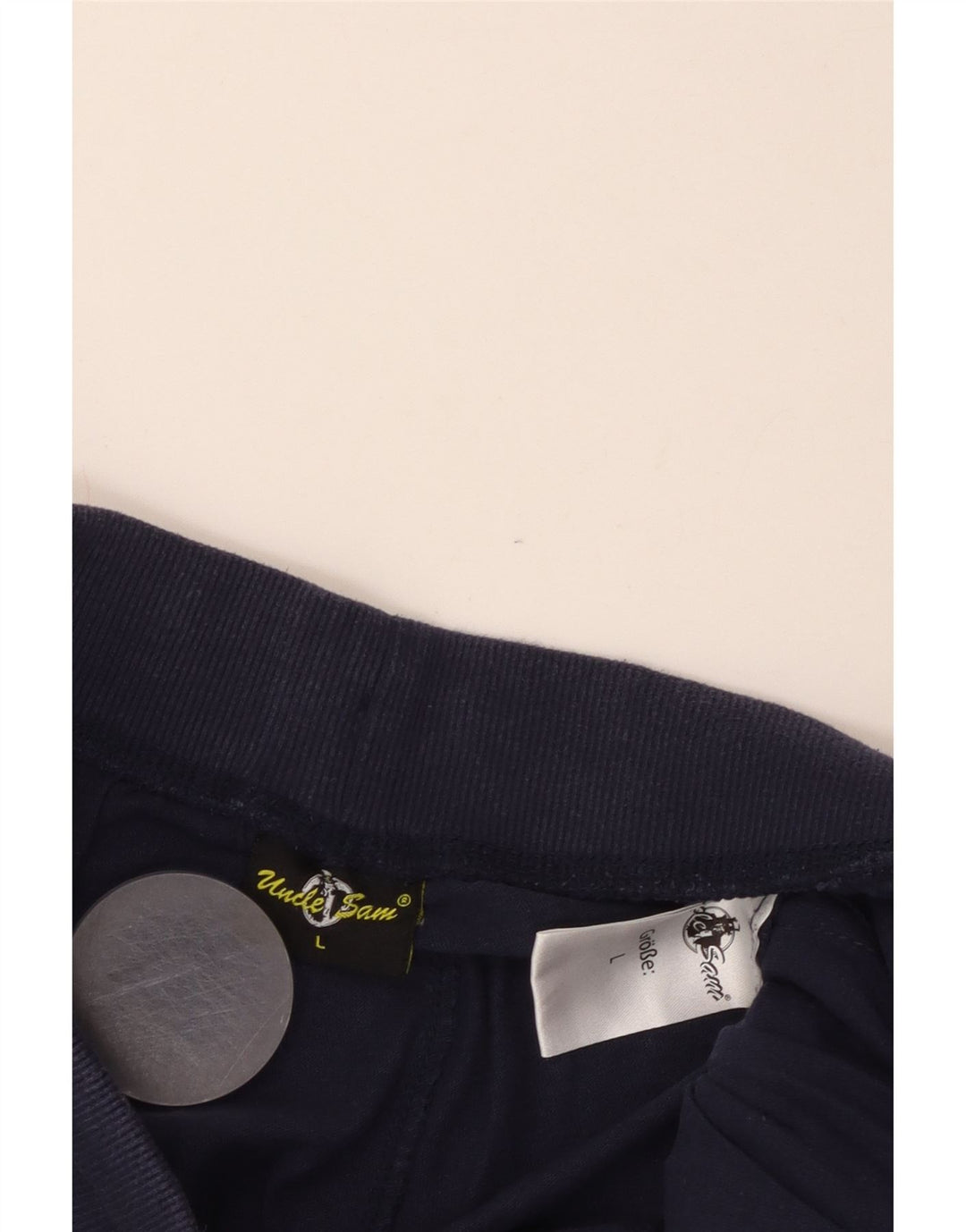 Uncle Sam Mens Graphic Tracksuit Trousers Large  Navy Blue Cotton