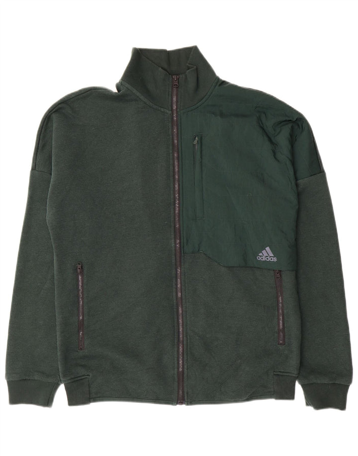 Adidas Mens Tracksuit Top Jacket Medium Green Cotton