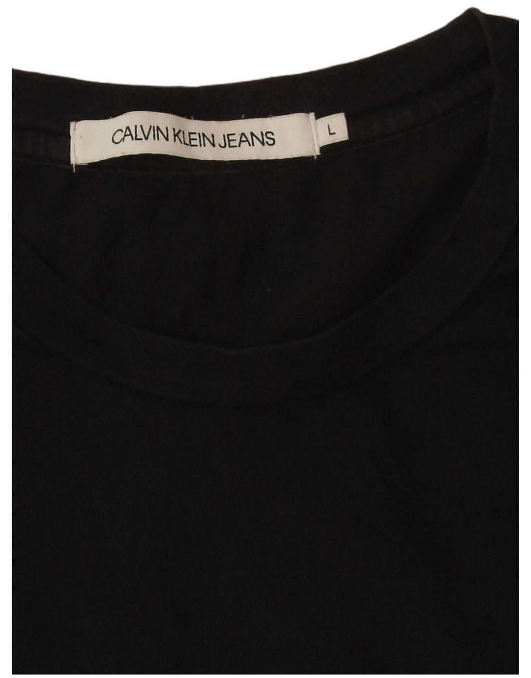Calvin Klein Jeans Mens Graphic Top Long Sleeve Large Black Colourblock