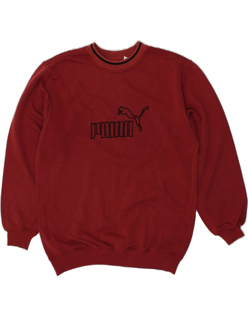 PUMA Mens Graphic Sweatshirt Jumper Large Maroon Polyester | Vintage Puma | Thrift | Second-Hand Puma | Used Clothing | Messina Hembry 