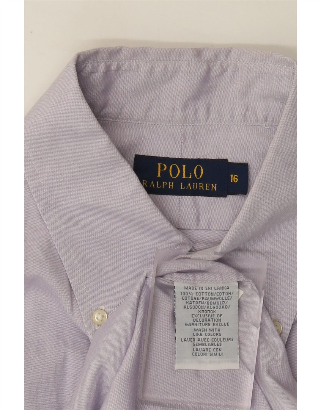 Polo Ralph Lauren Mens Shirt Size 16 Large Purple Cotton