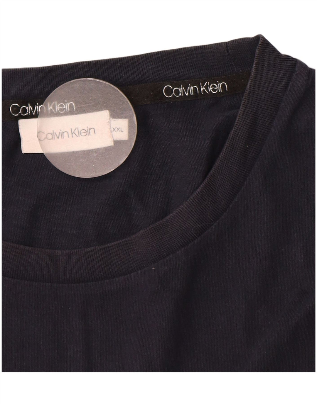 Calvin Klein Mens T-Shirt Top 2XL Navy Blue Cotton