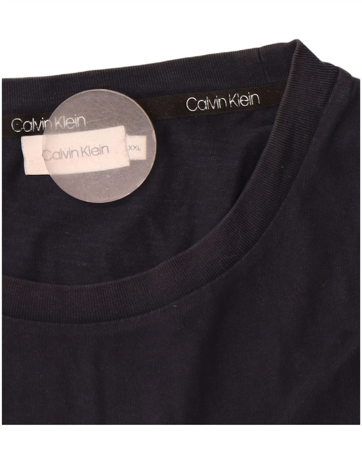 Calvin Klein Mens T-Shirt Top 2XL Navy Blue Cotton