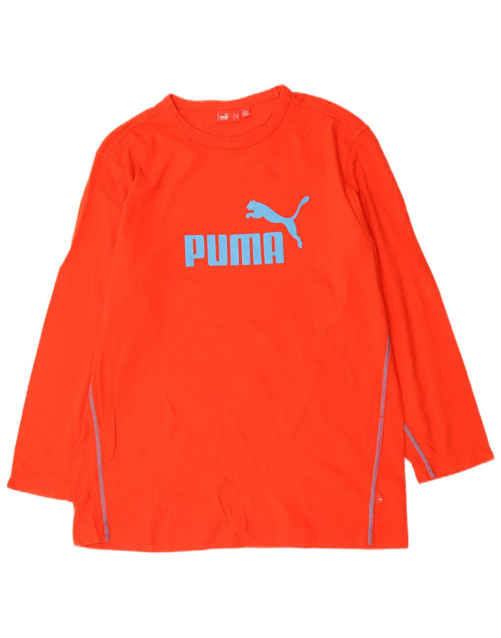 Puma Mens Graphic Top Long Sleeve Large Red Cotton