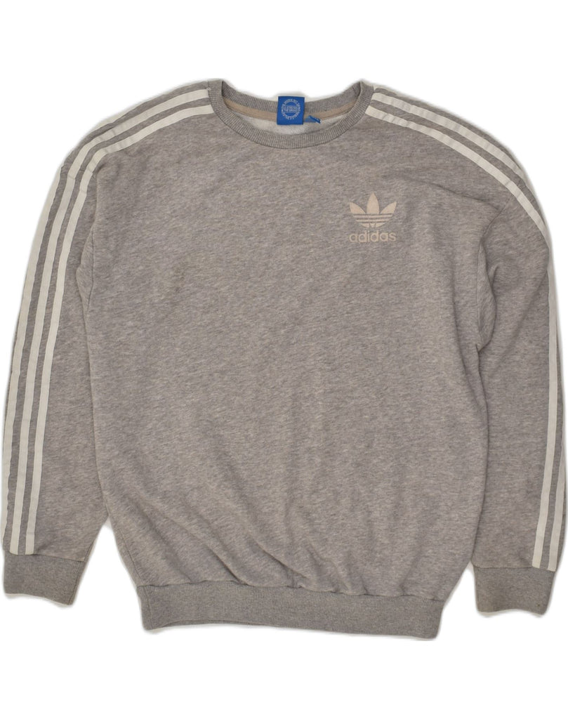 ADIDAS Womens Oversized Sweatshirt Jumper UK 8 Small Grey | Vintage Adidas | Thrift | Second-Hand Adidas | Used Clothing | Messina Hembry 