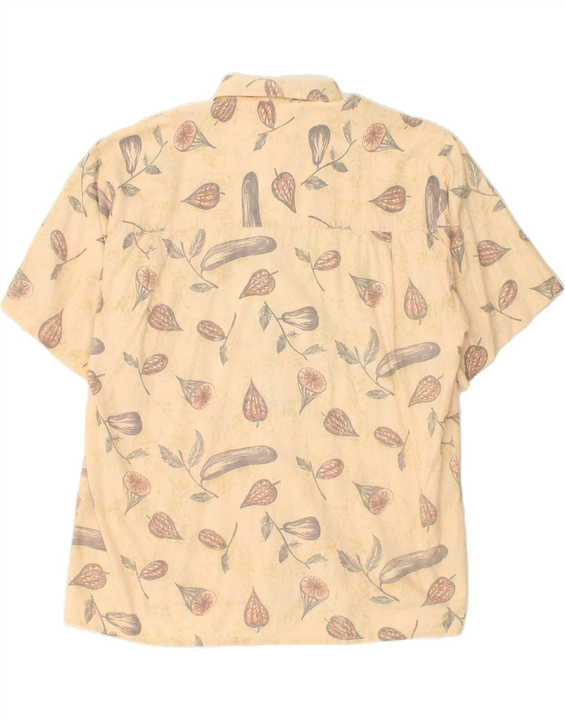 VINTAGE Mens Short Sleeve Shirt XL Beige Floral | Vintage Vintage | Thrift | Second-Hand Vintage | Used Clothing | Messina Hembry 