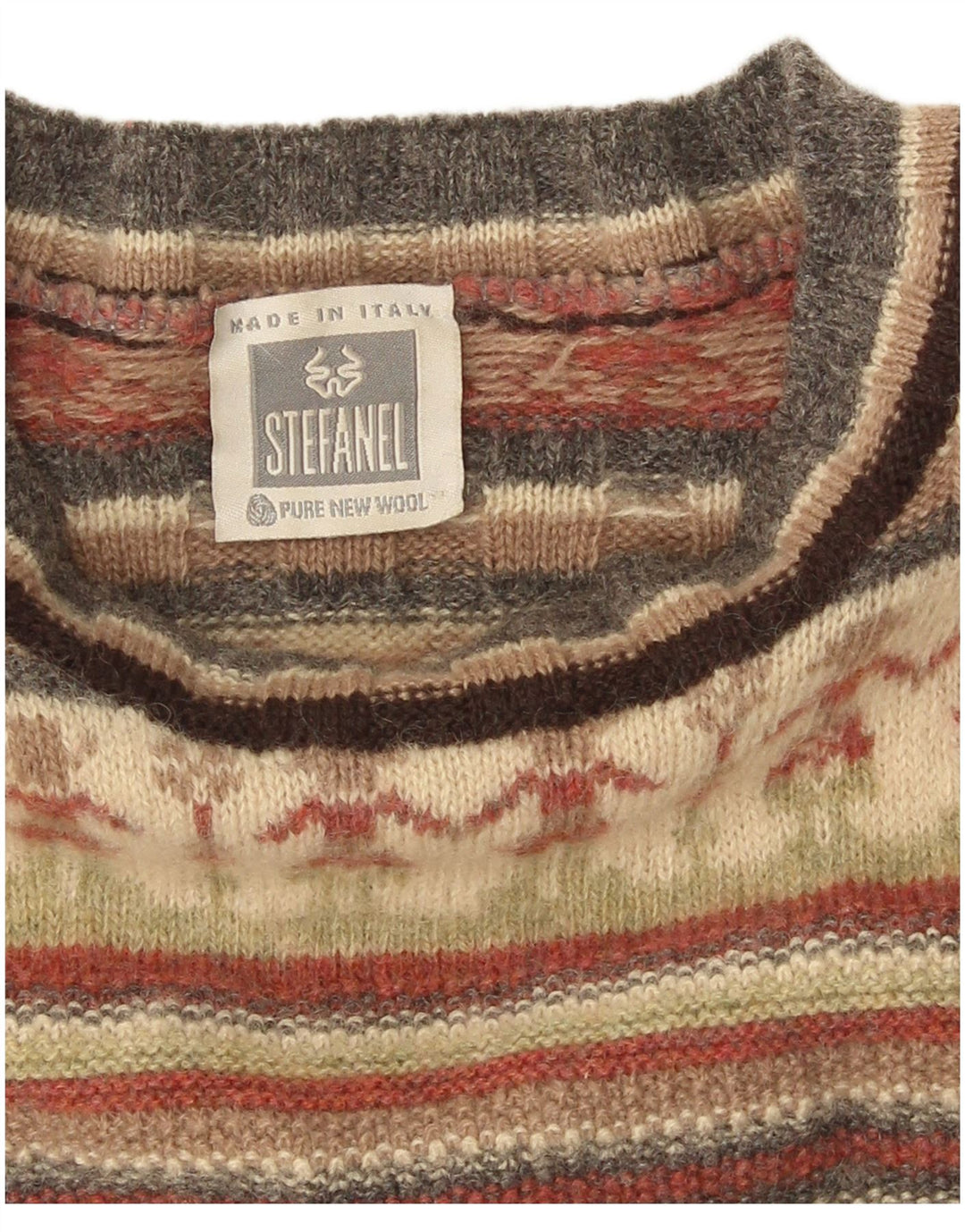 Stefanel Womens Crew Neck Jumper Sweater UK 14 Medium Multicoloured