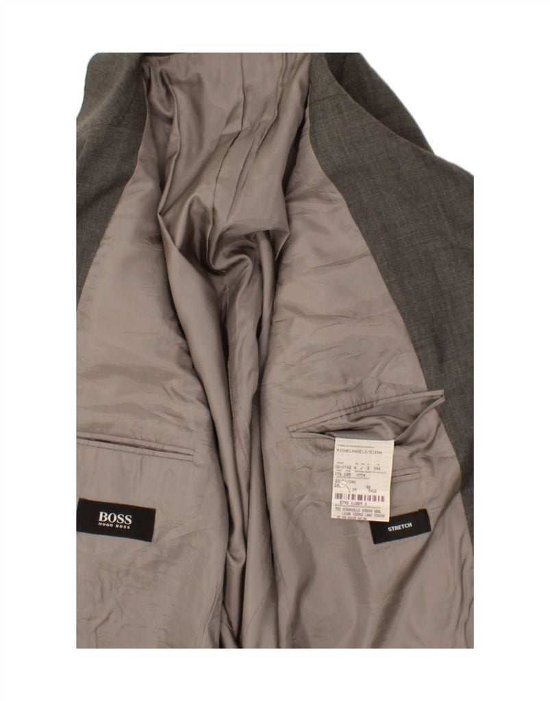 HUGO BOSS Mens Stretch 3 Button Blazer Jacket IT 54 2XL Grey Wool Vintage Hugo Boss and Second-Hand Hugo Boss from Messina Hembry 