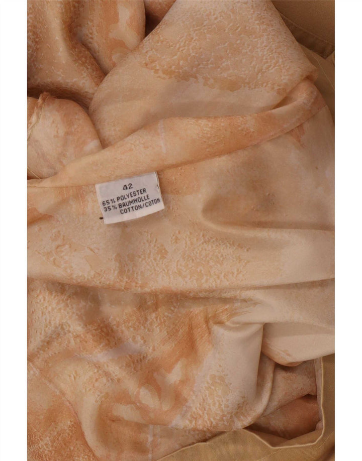 Vintage Womens 3 Button Blazer Jacket EU 42 Large Beige Polyester
