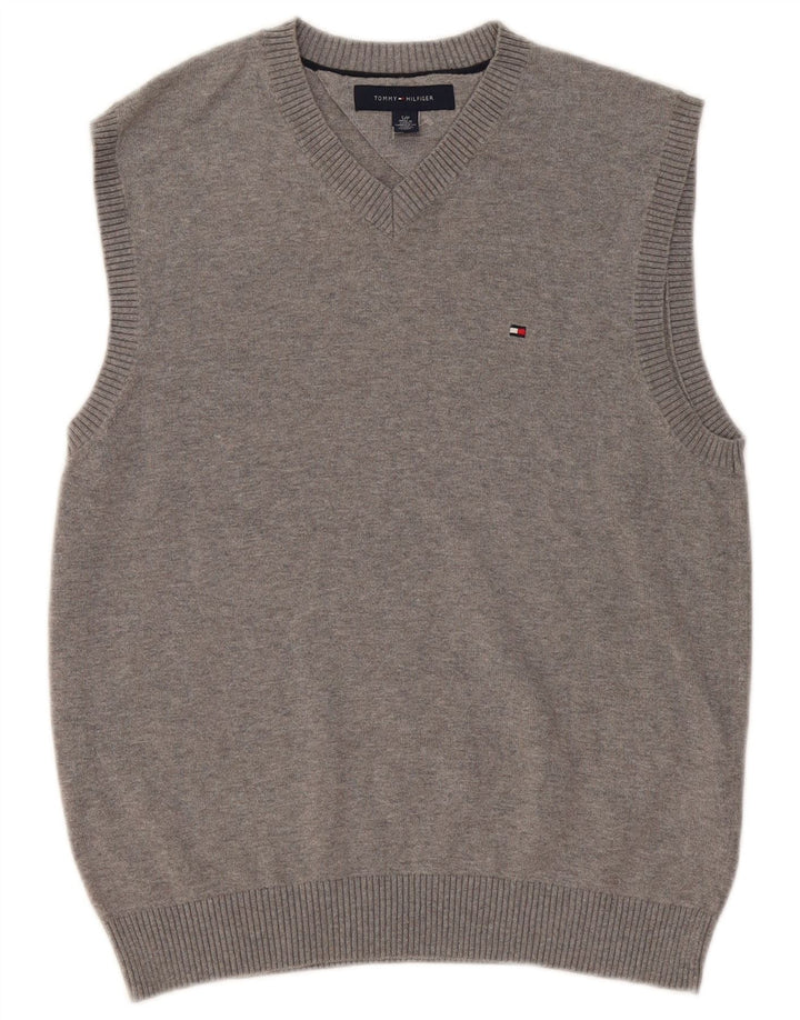 Tommy Hilfiger Mens Vest Tank Top Small Grey Cotton