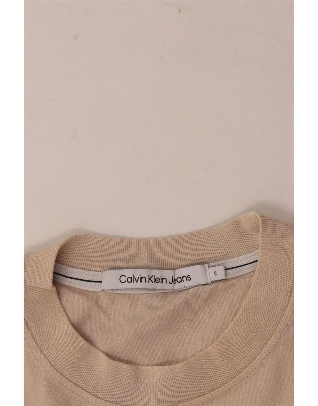 Calvin Klein Jeans Mens T-Shirt Top Small Beige