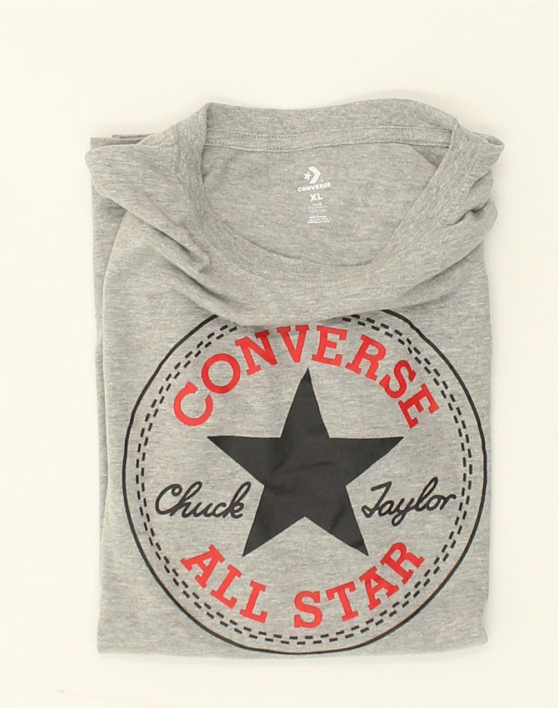 CONVERSE Boys Graphic Top Long Sleeve 13-14 Years XL Grey | Vintage Converse | Thrift | Second-Hand Converse | Used Clothing | Messina Hembry 