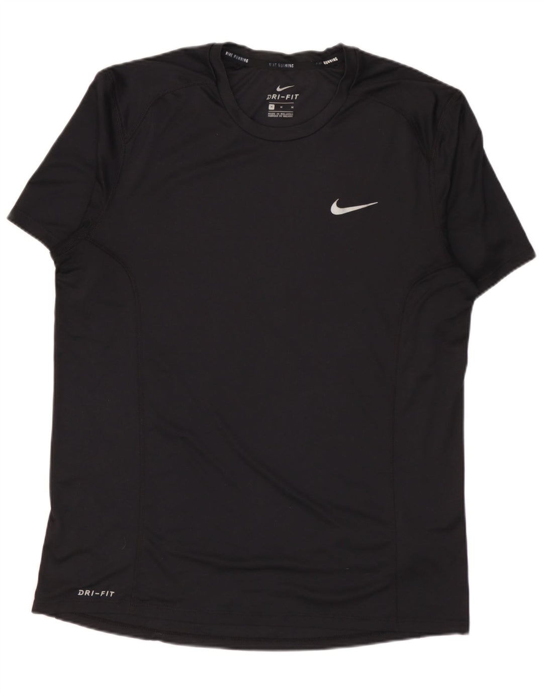 Nike Mens Dri Fit T-Shirt Top Medium Black Polyester