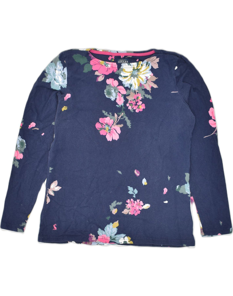 JOULES Womens Top Long Sleeve UK 12 Medium  Navy Blue Floral Cotton | Vintage Joules | Thrift | Second-Hand Joules | Used Clothing | Messina Hembry 