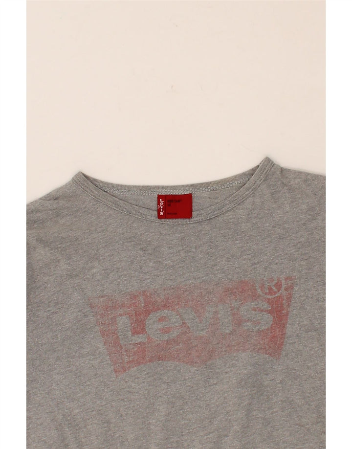 LEVI'S Boys Graphic Top Long Sleeve 13-14 Years Medium Grey Cotton Vintage Levi's and Second-Hand Levi's from Messina Hembry 