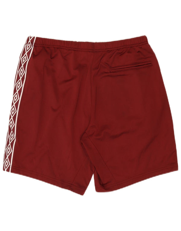 Umbro Mens Graphic Sport Shorts Large Burgundy Polyester