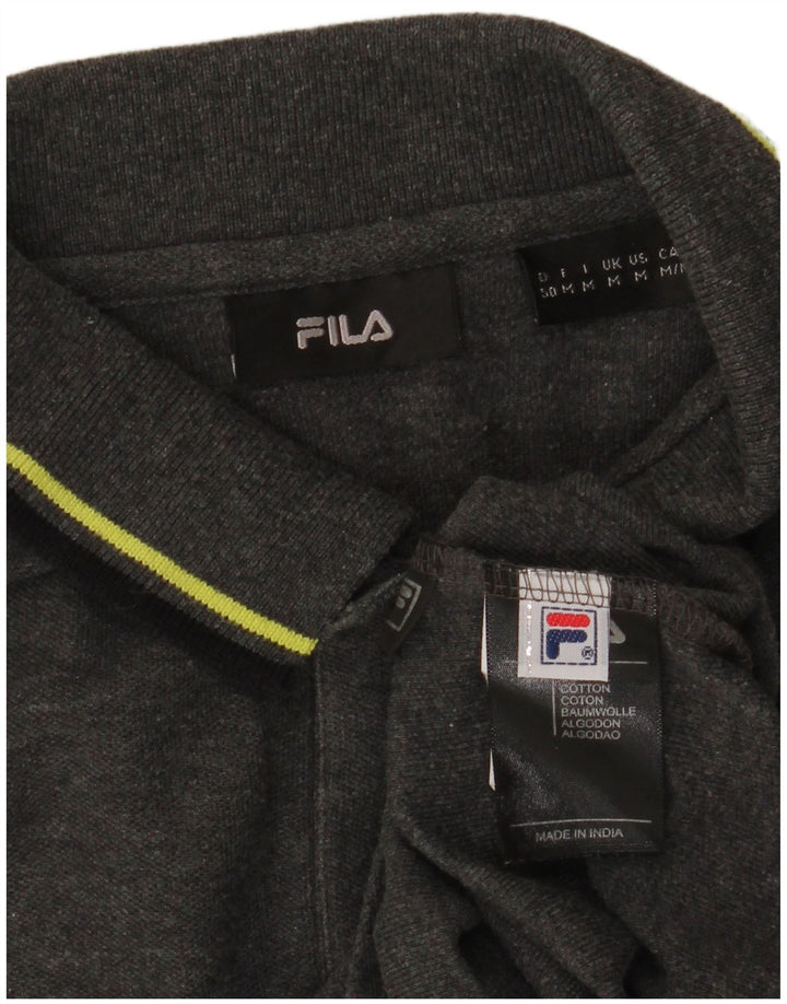 Fila Mens Polo Shirt Medium Grey Cotton