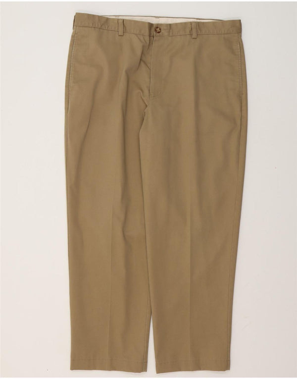 L.L.BEAN Mens Natural Fit Straight Chino Trousers W38 L30 Beige Cotton