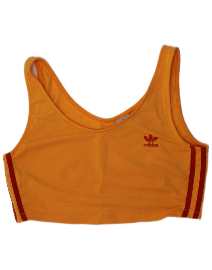 Adidas Womens Sport Bra Top UK 14 Medium Orange Polyester