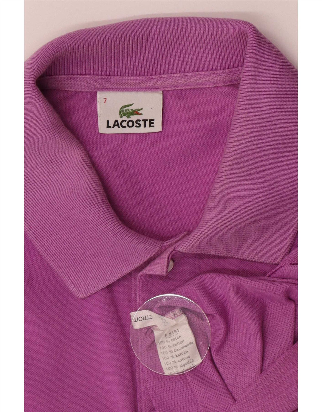Lacoste Mens Polo Shirt Size 7 2XL Purple Cotton