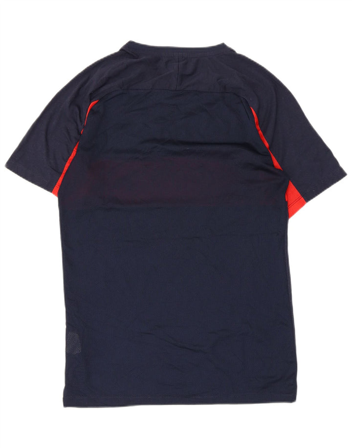 Nike Mens Dri Fit T-Shirt Top Small Navy Blue Colourblock Polyester