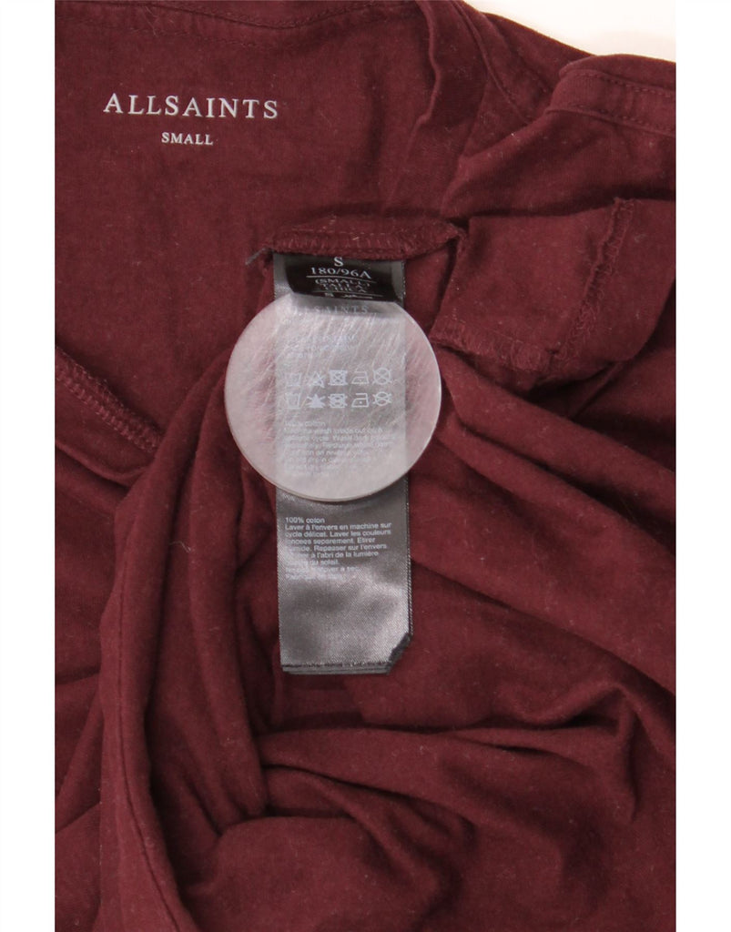 ALL SAINTS Mens T-Shirt Top Small Burgundy Cotton Vintage All Saints and Second-Hand All Saints from Messina Hembry 