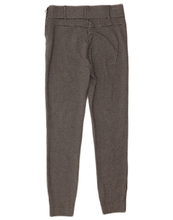 Zara Womens Slim Casual Trousers Small W26 L26 Black Check Viscose