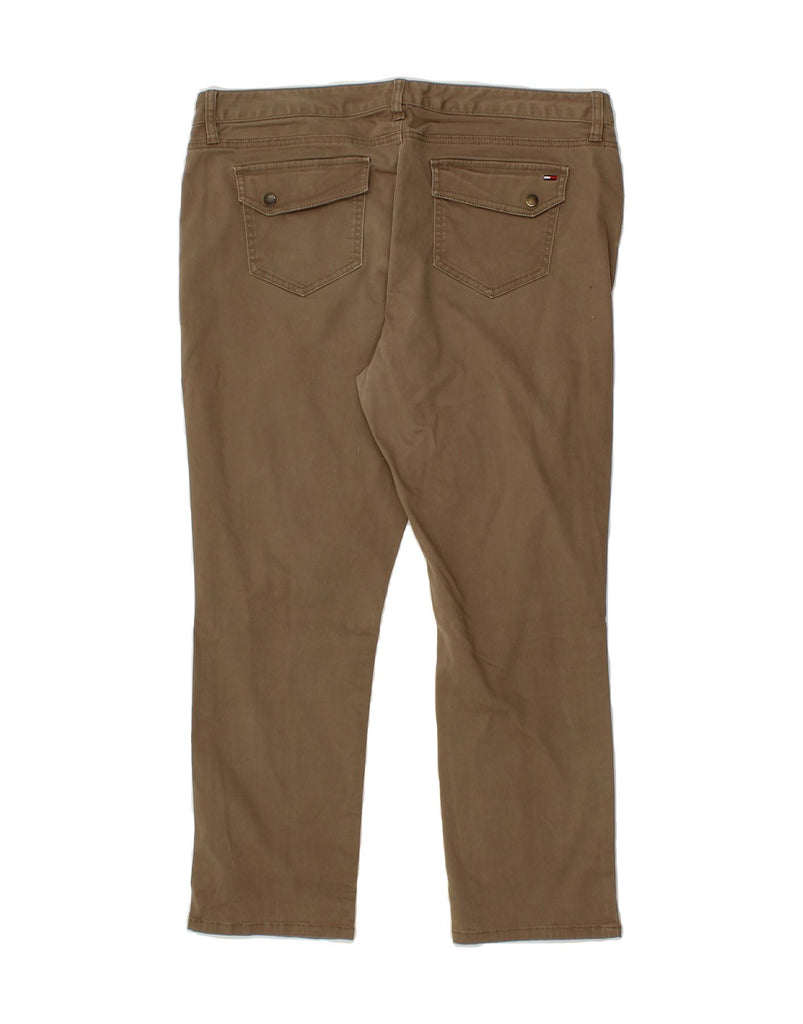 TOMMY HILFIGER Womens Slim Casual Trousers US 16 2XL W38 L27 Brown Cotton Vintage Tommy Hilfiger and Second-Hand Tommy Hilfiger from Messina Hembry 