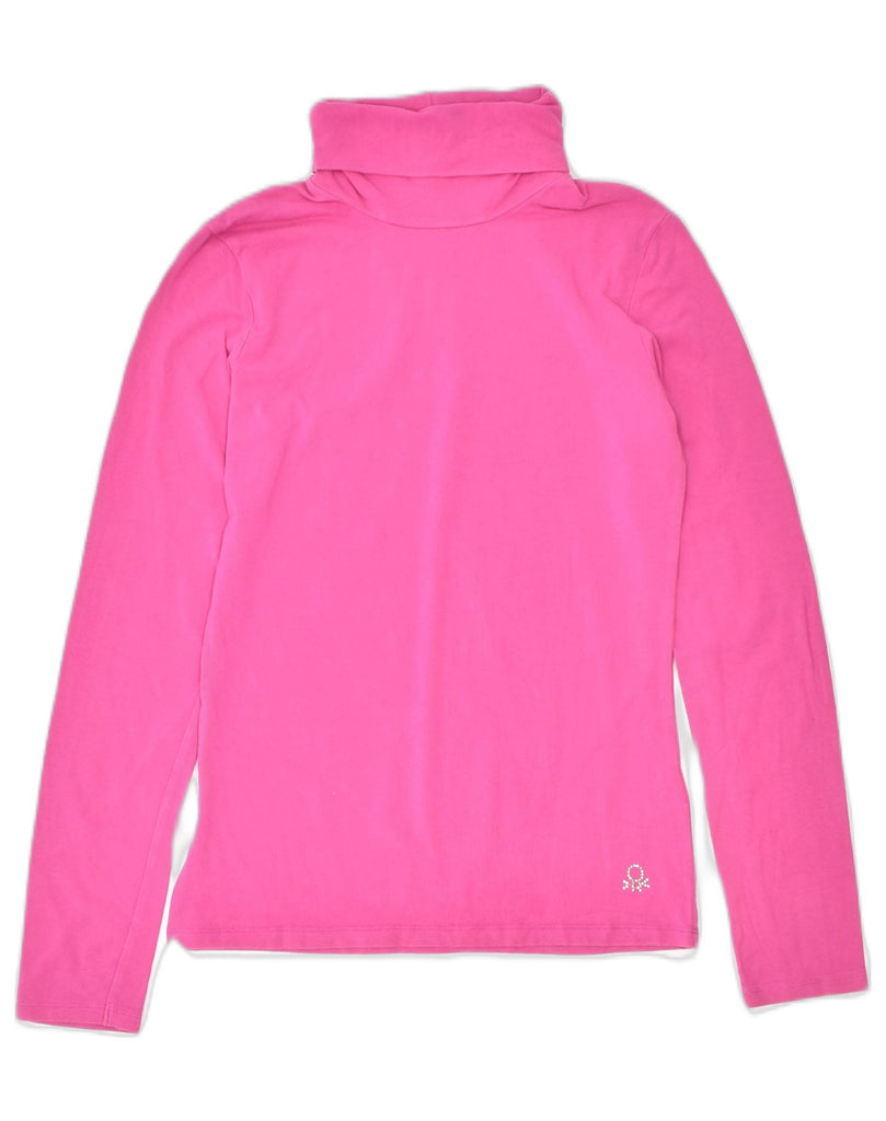 BENETTON Girls Top Long Sleeve 11-12 Years 2XL Pink Cotton | Vintage | Thrift | Second-Hand | Used Clothing | Messina Hembry 